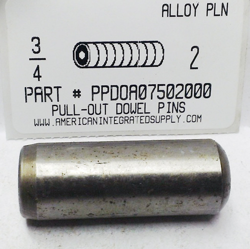 3/4X2 PULL DOWEL PIN ALLOY STEEL PLAIN 5/16-18 INTERNAL THREAD (DISCONTINUED)