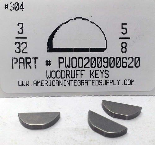 #4 3/32X5/8 WOODRUFF KEY STEEL PLAIN
