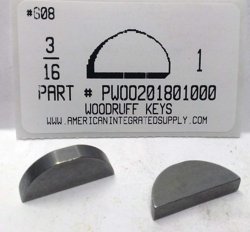 #13 3/16X1 WOODRUFF KEY STEEL PLAIN