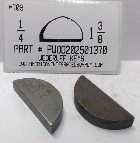 #22 1/4X1-3/8X.584" WOODRUFF KEY STEEL PLAIN