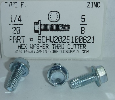 1/4-20X5/8 HEX WASHER HEAD THREAD CUTTING SCREW
