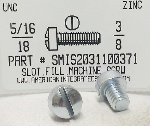 5/16-18X3/8 FILLISTER HEAD SLOTTED MACHINE SCREW STEEL ZINC PLATED (DISCONTINUED)