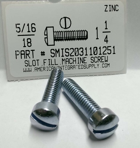 5/16-18X1-1/4 FILLISTER HEAD SLOTTED MACHINE SCREW STEEL ZINC PLATED (DISCONTINUED)