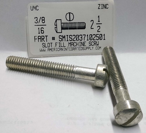 3/8-16X2-1/2 FILLISTER HEAD SLOTTED MACHINE SCREW STEEL ZINC PLATED (DISCONTINUED)