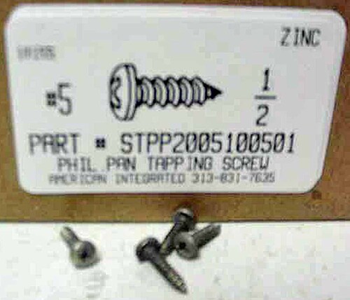 #5X1/2 PAN HEAD PHILLIPS TAPPING SCREW AB STEEL ZINC PLATED