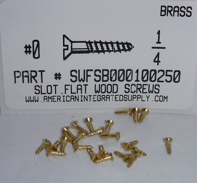 #0X1/4 FLAT HEAD SLOTTED WOOD SCREW BRASS