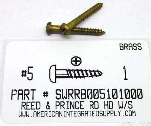 #5X1 ROUND HEAD REED & PRINCE DRIVE WOOD SCREW BRASS (DISCONTINUED)