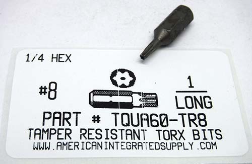 #8 TORX TAMPER RESISTANT BIT 1/4 HEX