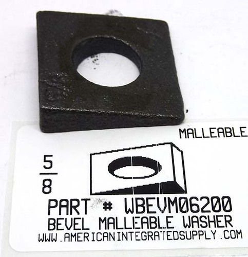 5/8 SQUARE BEVELED WASHER MALLEABLE IRON PLAIN 1.500"X.406"X.156"