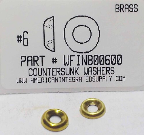 #6 COUNTERSUNK FINISHING WASHER BRASS