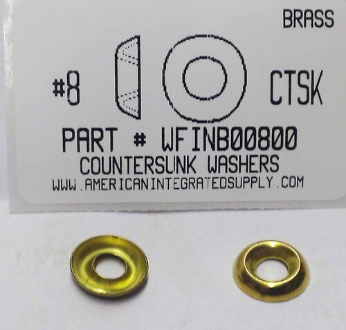 #8 COUNTERSUNK FINISHING WASHER BRASS