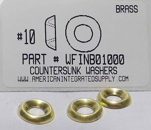 #10 COUNTERSUNK FINISHING WASHER BRASS