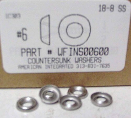 #6 COUNTERSUNK FINISHING WASHER 18-8 STAINLESS STEEL