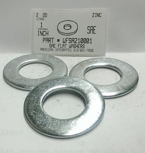 1 SAE FLAT WASHER STEEL ZINC PLATED 2