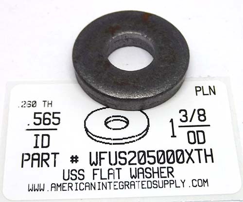 1/2 FLAT WASHER STEEL PLAIN .565 IDX1-3/8 ODX.255 TH +/-