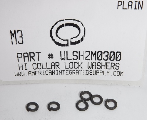 M3 HIGH COLLAR SPLIT LOCK WASHER STEEL PLAIN D7980