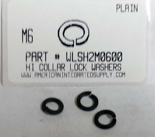 M6 HIGH COLLAR SPLITLOCK WASHER STEEL PLAIN D7980