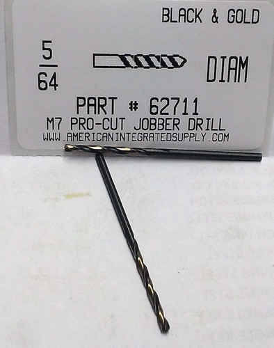 5/64 M7 HSS 135° SPLIT POINT BLACK & GOLD JOBBER DRILL BIT