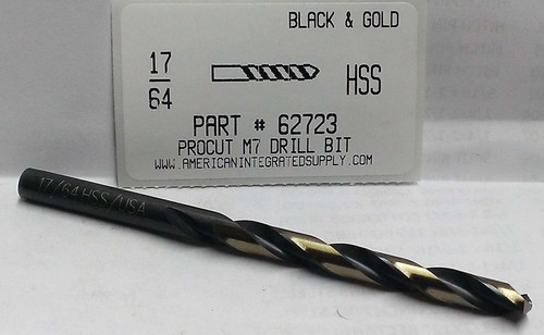 17/64 M7 HSS 135° SPLIT POINT BLACK & GOLD JOBBER DRILL BIT