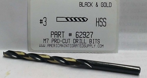 #3 M7 HSS 135° SPLIT POINT BLACK & GOLD JOBBER DRILL BIT