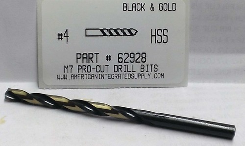 #4 M7 HSS 135° SPLIT POINT BLACK & GOLD JOBBER DRILL BIT