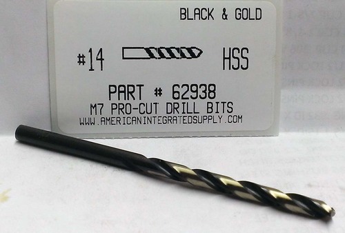 #14 M7 HSS 135° SPLIT POINT BLACK & GOLD JOBBER DRILL BIT