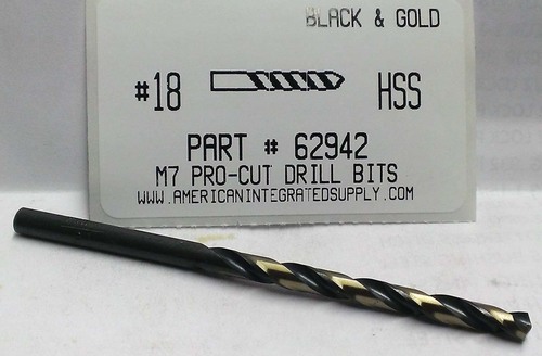 #18 M7 HSS 135° SPLIT POINT BLACK & GOLD JOBBER DRILL BIT