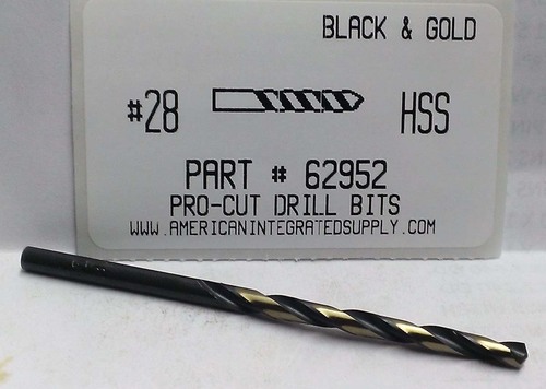 #28 M7 HSS 135° SPLIT POINT BLACK & GOLD JOBBER DRILL BIT