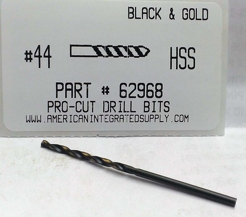 #44 M7 HSS 135° SPLIT POINT BLACK & GOLD JOBBER DRILL BIT