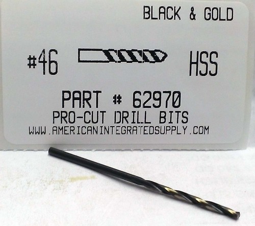#46 M7 HSS 135° SPLIT POINT BLACK & GOLD JOBBER DRILL BIT