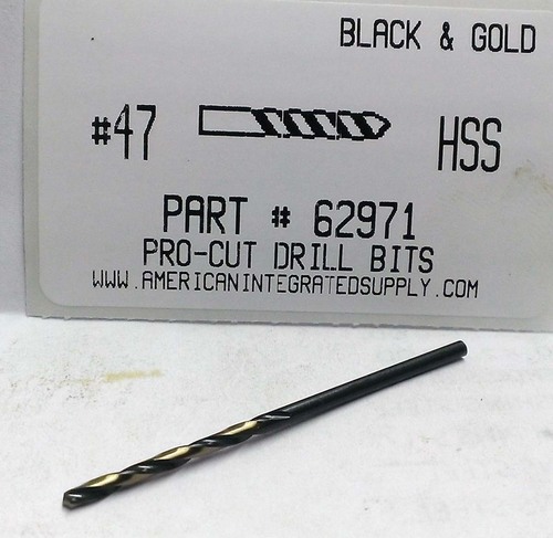 #47 M7 HSS 135° SPLIT POINT BLACK & GOLD JOBBER DRILL BIT