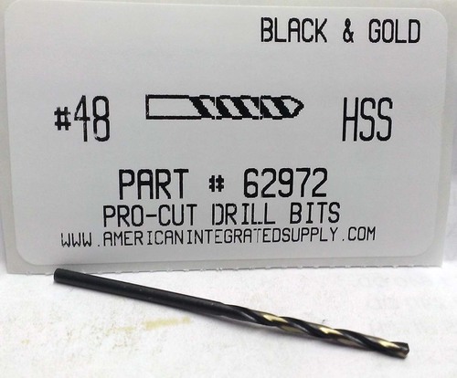 #48 M7 HSS 135° SPLIT POINT BLACK & GOLD JOBBER DRILL BIT