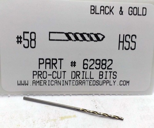 #58 M7 HSS 135° SPLIT POINT BLACK & GOLD JOBBER DRILL BIT