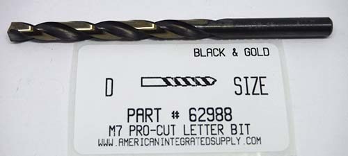 LTR D M7 HSS 135° SPLIT POINT BLACK & GOLD JOBBER DRILL BIT