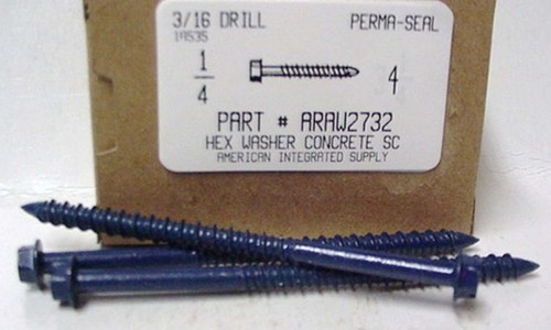 1/4X4 HEX HEAD CONCRETE SCREW USE USE 3/16 MASONRY DRILL