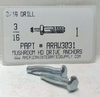 3/16X1 ROUND HEAD HAMMER DRIVE ANCHOR USE 3/16 DRILL