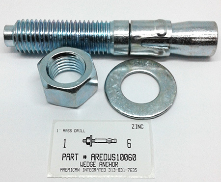 1"X6 WEDGE ANCHOR STEEL ZINC USE 1" DRILL