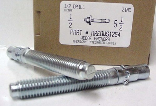 1/2X5-1/2 WEDGE ANCHOR STEEL ZINC PLATED USE 1/2 DRILL