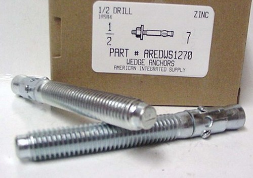 1/2X7 WEDGE ANCHOR STEEL ZINC PLATED USE 1/2 DRILL