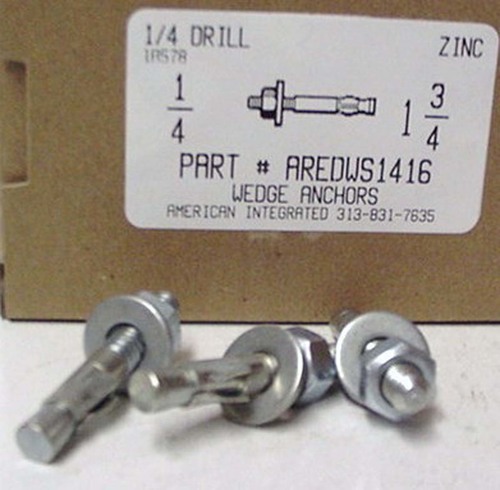 1/4X1-3/4 WEDGE ANCHOR STEEL ZINC PLATED USE 1/4 DRILL