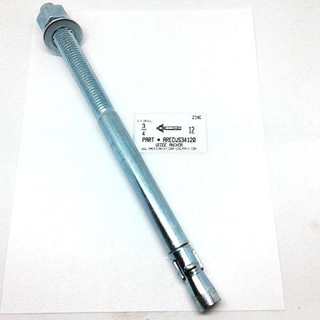 3/4X12 WEDGE ANCHOR STEEL ZINC PLATED USE 3/4 DRILL