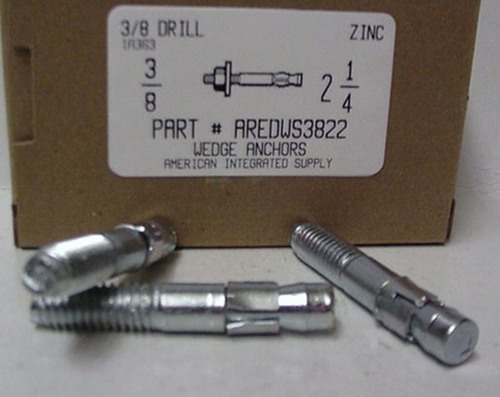 3/8X2-1/4 WEDGE ANCHOR STEEL ZINC PLATED USE 3/8 DRILL