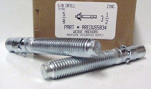 5/8X3-1/2 WEDGE ANCHOR STEEL ZINC PLATED USE 5/8 DRILL