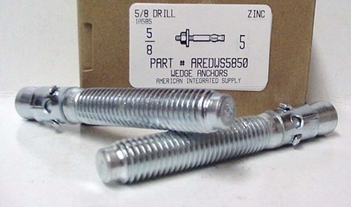 5/8X5 WEDGE ANCHOR STEEL ZINC PLATED USE 5/8 DRILL