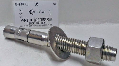 5/8X5 WEDGE ANCHOR 303/304 STAINLESS STEEL USE 5/8 DRILL