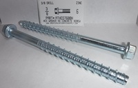 3/8X6" HEX WASHER HEAD CONCRETE SCREW ANCHOR STEEL ZINC USE 3/8 DRILL