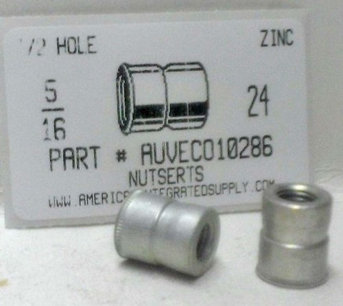 5/16-24 NUTSERT INSERT 1/2 HOLE STEEL TIN PLATED (DISCONTINUED)