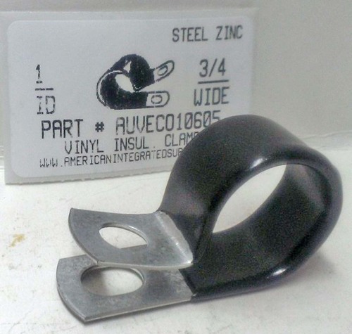 1" STEEL INSULATED CLAMP 3/4" WIDE BLACK VINYL COATED