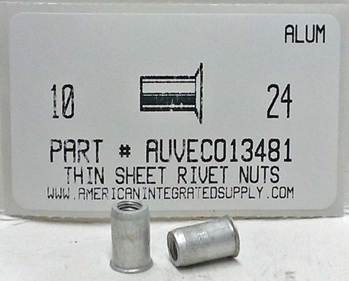 10-24 THIN SHEET NUTSERT ALUM .020-.130 GRIP 9/23 HOLE (DISCONTINUED)