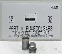 10-32 THIN SHEET NUTSERT ALUM .020-.130 GRIP (DISCONTINUED)
